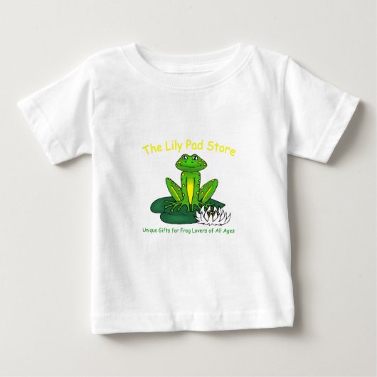 Frog on a Lily Pad White Toddler T-Shirt ベビーTシャツ (正面)