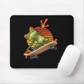 Frog On A Skateboard - Retro Sunset Skateboarding  マウスパッド (マウス)