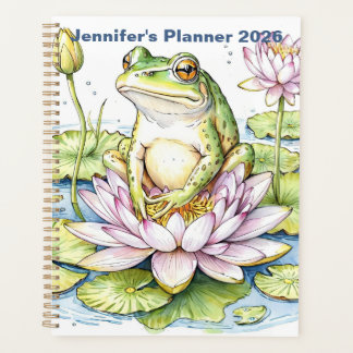 Frog on Lily Pad 2026 , Whimsical Frog,   プランナー手帳