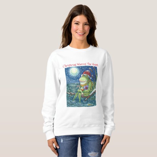 Frog On Log CHRISTMAS SWEATSHIRT スウェットシャツ (正面フル)