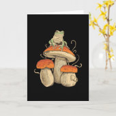 Frog On Mushroom カード (黄色い花)