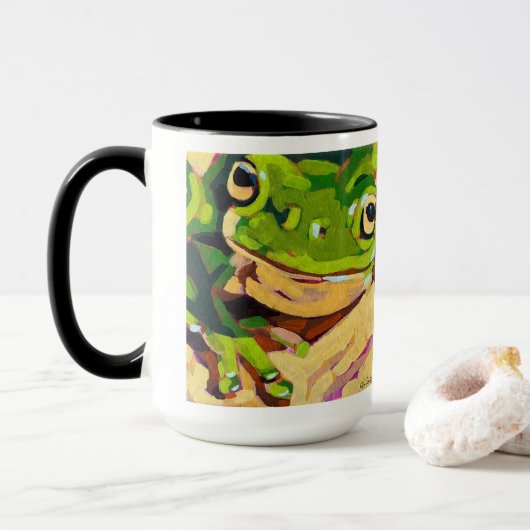 Frog Painting - Gift for Animal Lovers マグカップ (ドーナツ付き)