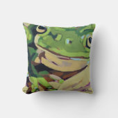 Frog Painting- Gift for Frog Lovers クッション (正面)