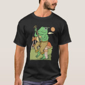 Frog Playing Banjo on Mushroom cute Frog Tシャツ (正面)