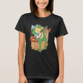 Frog Playing Banjo on Mushroom cute Toad Tシャツ (正面)