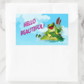 Frog Prince -おもしろい Hello Beautiful Sticker 長方形シール (バッグ)