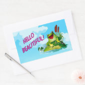 Frog Prince -おもしろい Hello Beautiful Sticker 長方形シール (封筒)
