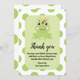 Frog Prince Storybook Thank You Baby Shower 招待状