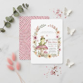 Frog Princess Baby Shower Floral Invitation 招待状