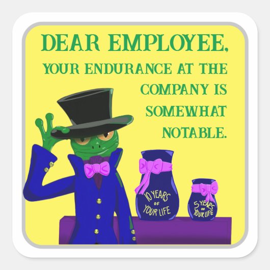 Frog Proper Work Anniversaryステッカー スクエアシール (正面)