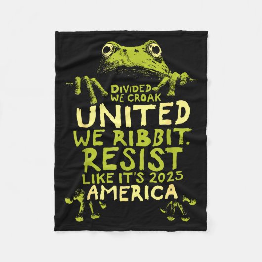 Frog Resist Cute Funny  フリースブランケット (正面)