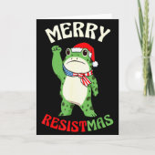 Frog Retro Merry Resistmas Funny Political Christm カード (正面)
