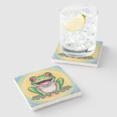 Frog’s Gentle Smile ストーンコースター (横)