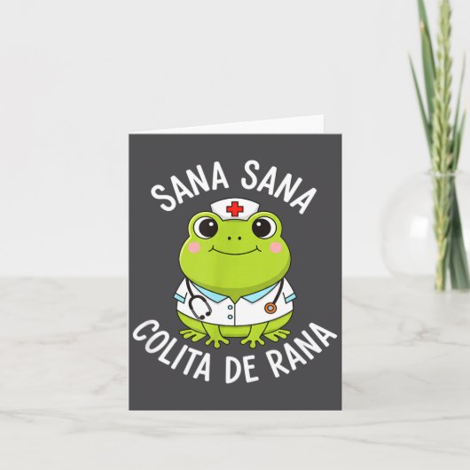 Frog Sana Sana Colita De Rana Frog Mexican Nurse L カード (正面)