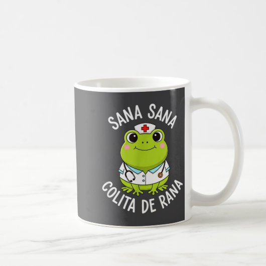 Frog Sana Sana Colita De Rana Frog Mexican Nurse L コーヒーマグカップ (右)