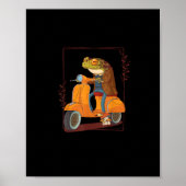 Frog Scooter Mushroom Goblincore Academia ポスター (正面)