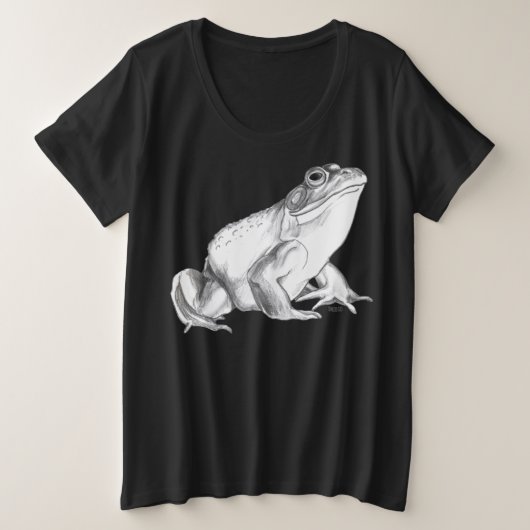 Frog Shirt Plus Size Bulfrog Art T-shirts Women's プラスサイズTシャツ (デザイン正面)