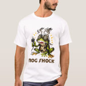 Frog Shock – Funny Electrified Frog Cartoon Illust Tシャツ (正面)