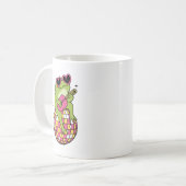 Frog sitting on dance ball playing guitar  コーヒーマグカップ (正面左)