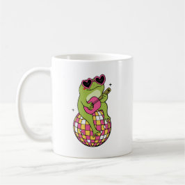 Frog sitting on dance ball playing guitar  コーヒーマグカップ
