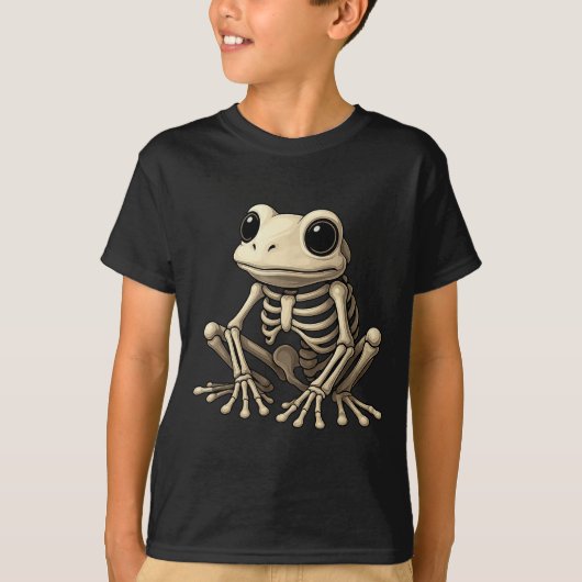 Frog Skeleton Halloween Funny Frog Lover Men Women Tシャツ (正面)