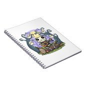 Frog Skeleton Playing Ukulele with Ghosts ノートブック (右側)