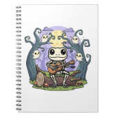 Frog Skeleton Playing Ukulele with Ghosts ノートブック (正面)