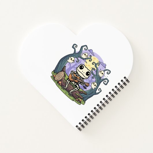 Frog Skeleton Playing Ukulele with Ghosts ノートブック (裏面)