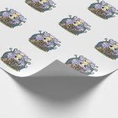 Frog Skeleton Playing Ukulele with Ghosts ラッピングペーパー (角)