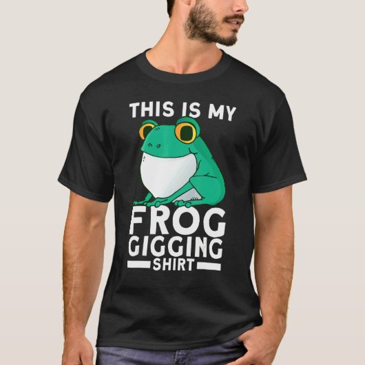 Frog Slayer Bullfrog Hunting Gigging Frogging Tシャツ (正面)