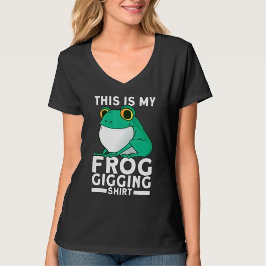 Frog Slayer Bullfrog Hunting Gigging Frogging Tシャツ (正面)