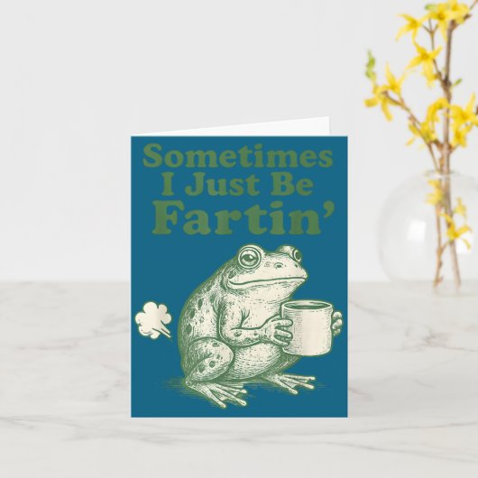 Frog Sometimes Just I Fartin Nation カード (黄色い花)