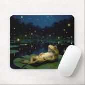 Frog Staring at Stars and Fireflies マウスパッド (マウス)