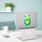 Frog Sticker Collectionsでおもしろいにアクセス シール (デスク上のノートパソコン)