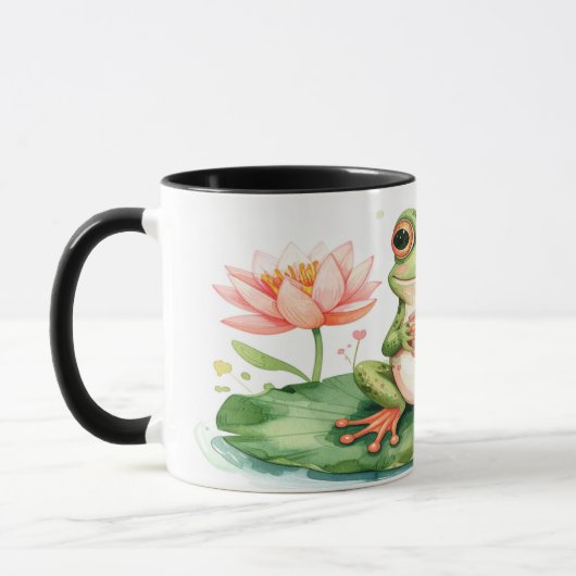 Frog Tea Mug - Cute Kawaii Hoppy Hour Gift マグカップ (左)