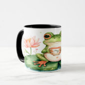 Frog Tea Mug - Cute Kawaii Hoppy Hour Gift マグカップ (正面左)