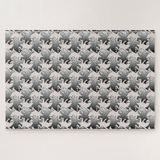 frog tessellation puzzle ジグソーパズル (横)