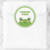 Frog Thank Youステッカー ラウンドシール (バッグ)
