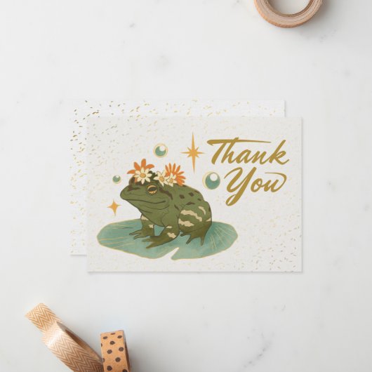 Frog Thank You Note ノートカード (正面/裏面インサイチュ)