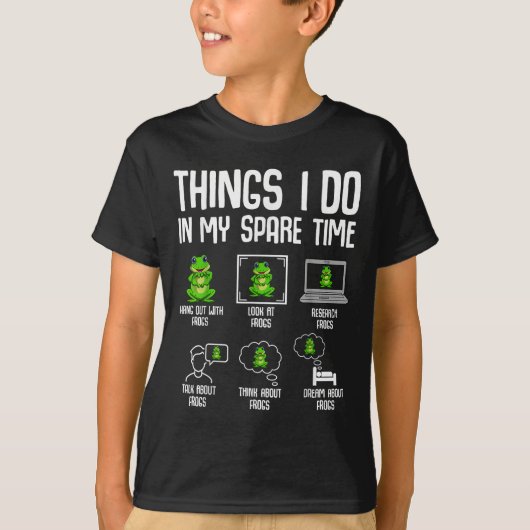 Frog Things I Do In My Spare Time Women Kids Girls Tシャツ (正面)