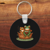 Frog Toad魚釣りおもしろいヴィンテージClic Book Toad Lov キーホルダー (正面)