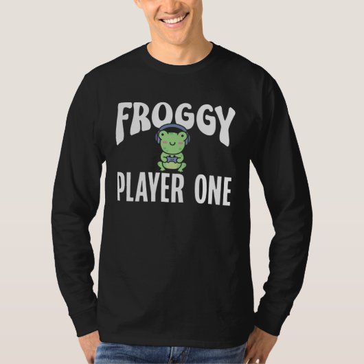 Frog Toad  Froggy Player One Gamer Tシャツ (正面)