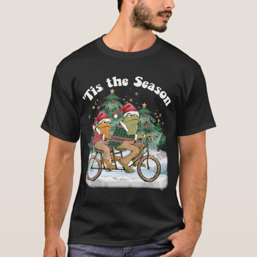 Frog Toad Riding A Bike Santa Claus Frog Toad Tシャツ (正面)