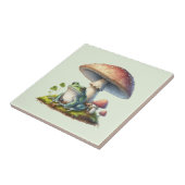 Frog Under a Mushroom Cute Nature タイル (側面)