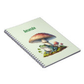 Frog Under a Mushroom Cute Nature ノートブック (右側)