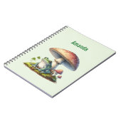 Frog Under a Mushroom Cute Nature ノートブック (左側)