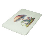 Frog Under a Mushroom Cute Nature バスマット (アングル)