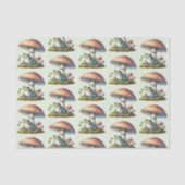 Frog Under a Mushroom Cute Nature Pattern 薄葉紙 (正面)