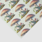 Frog Under a Mushroom Cute Nature Pattern 薄葉紙 (詳細)