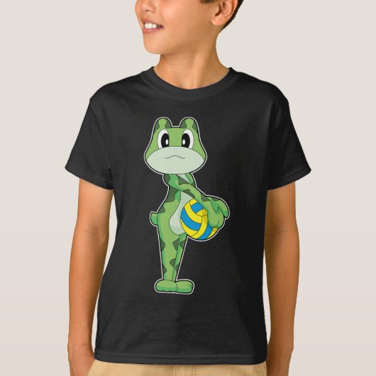 Frog Volleyball player Volleyball Sports Tシャツ (正面)